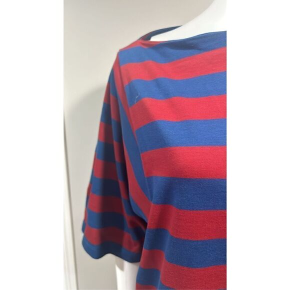 Tory Burch Blue and Red Striped Cotton Maxi Dress Size Medium - Picture 11 of 14